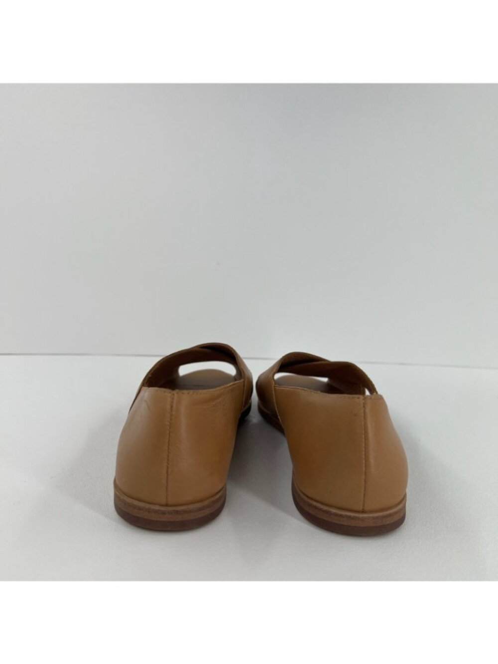 Madewell Blaine Crisscross Flat Shoes Womens 6.5 Peep Toe Slip On Leather Brown - Picture 5 of 12